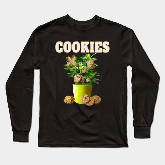 Organic Chocolate Chip Cookie Plant Long Sleeve T-Shirt by AuburnQuailart